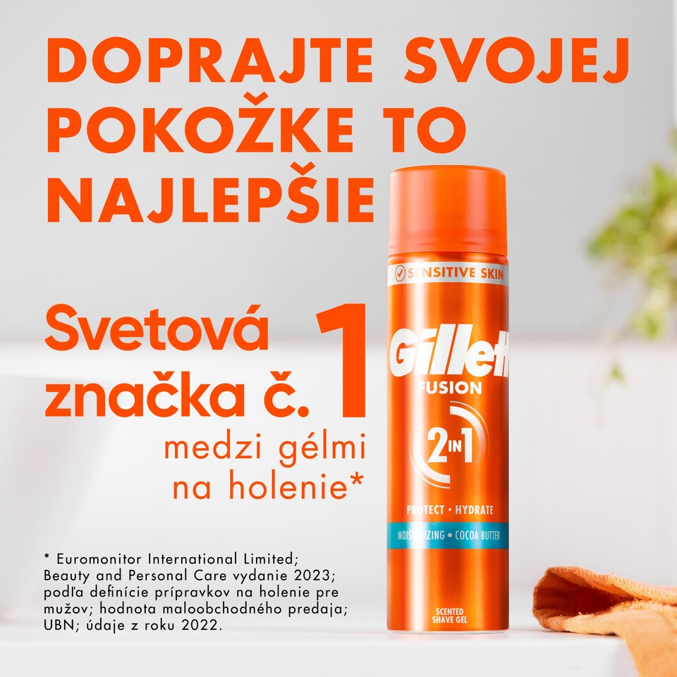 obrázok 1 z Gillette Fusion Hydratačný Gél Na Holenie Pre Mužov S Kakaovým Maslom, 200ml