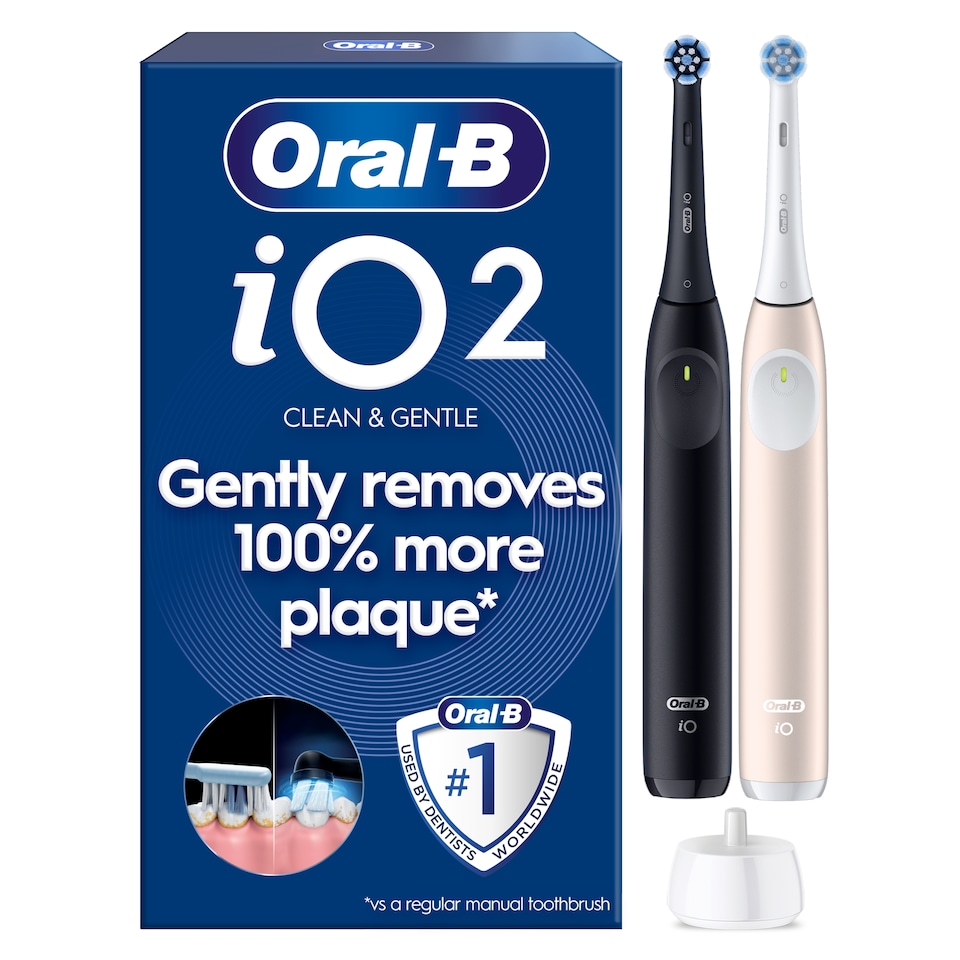 image 1 of Oral-B iO Series 2 Black/Pink Electric Toothbrush Duo