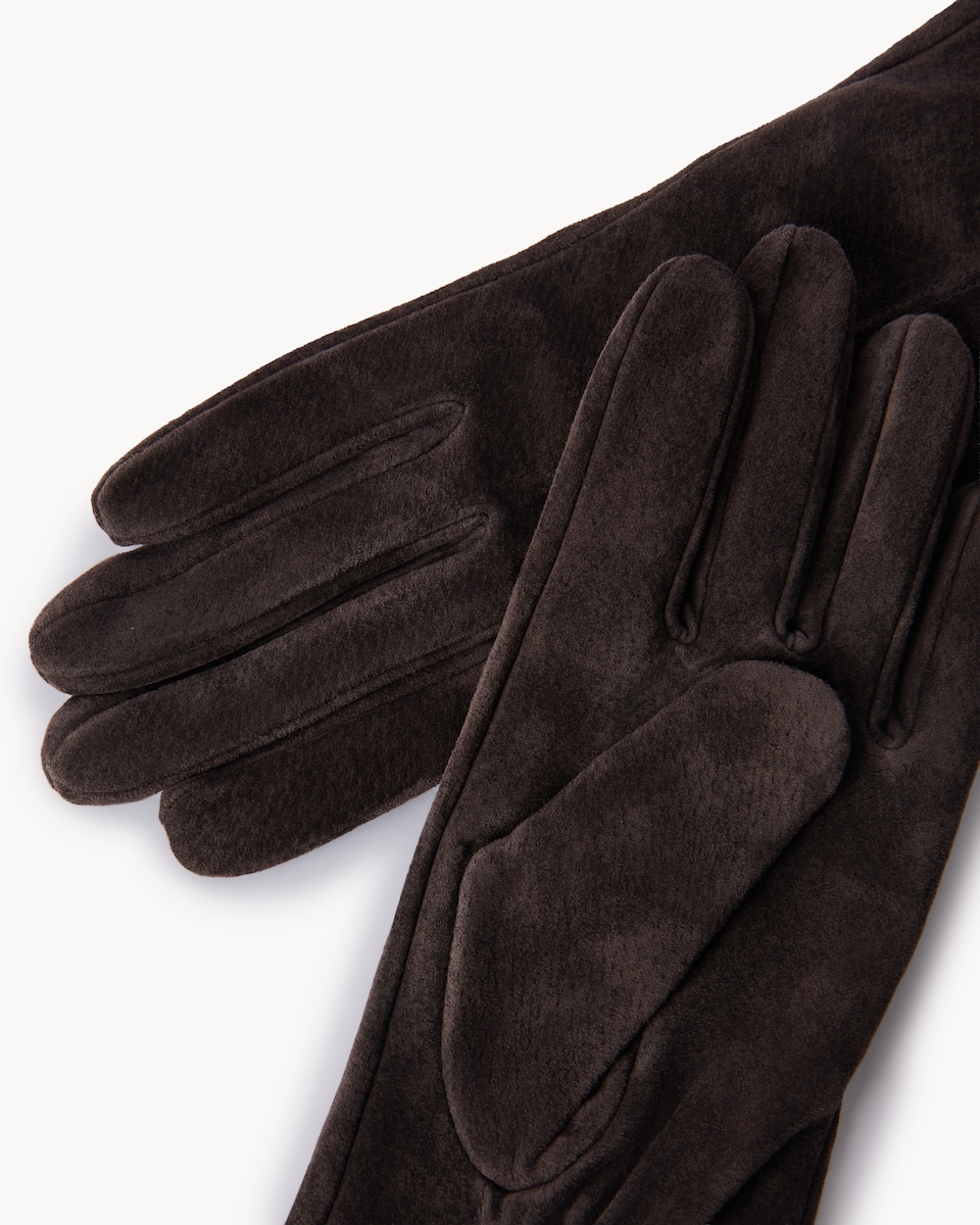 image 1 of F&F Suede Formal Gloves in Brown