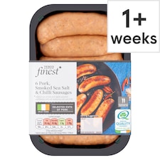Tesco Finest 6 Pork Smoked Sea Salt & Chilli Sausages 454g