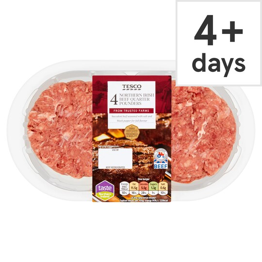 Tesco Beef Burgers 454G Tesco Groceries