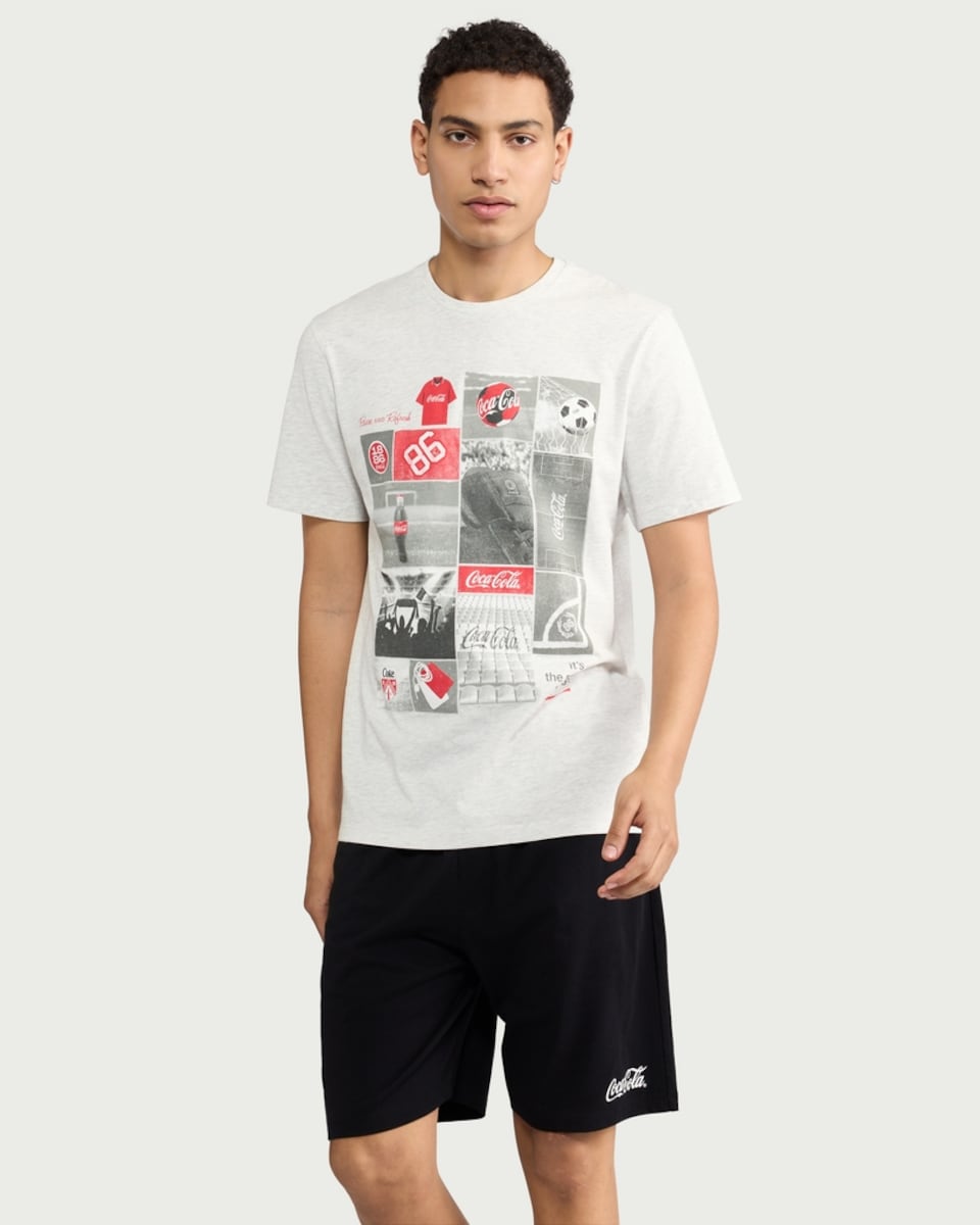 image 1 of Coca-Cola Cotton Rich Short Pyjama Set in Multi