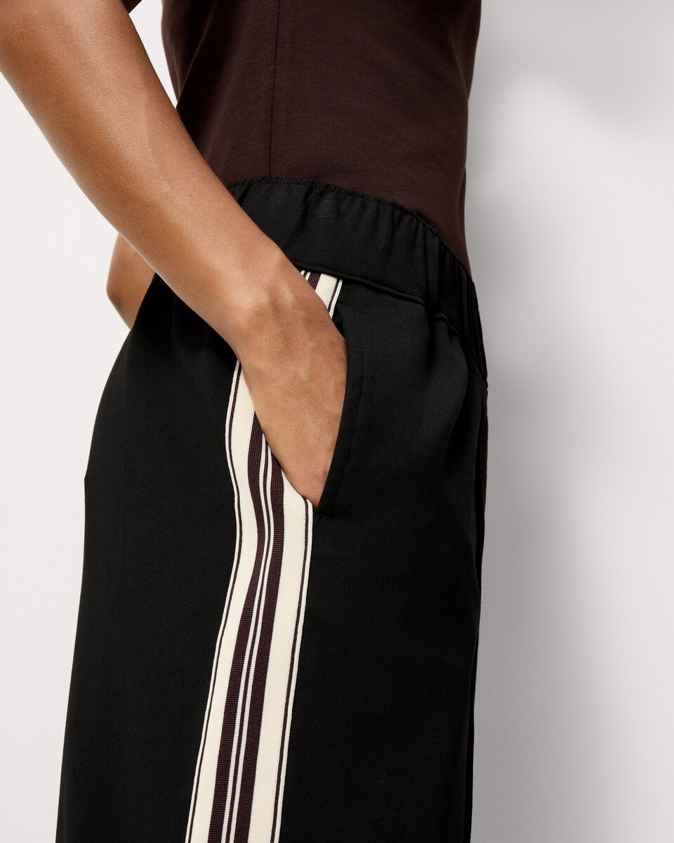 image 1 of F&F Side Stripe Wide Leg Trousers in Black