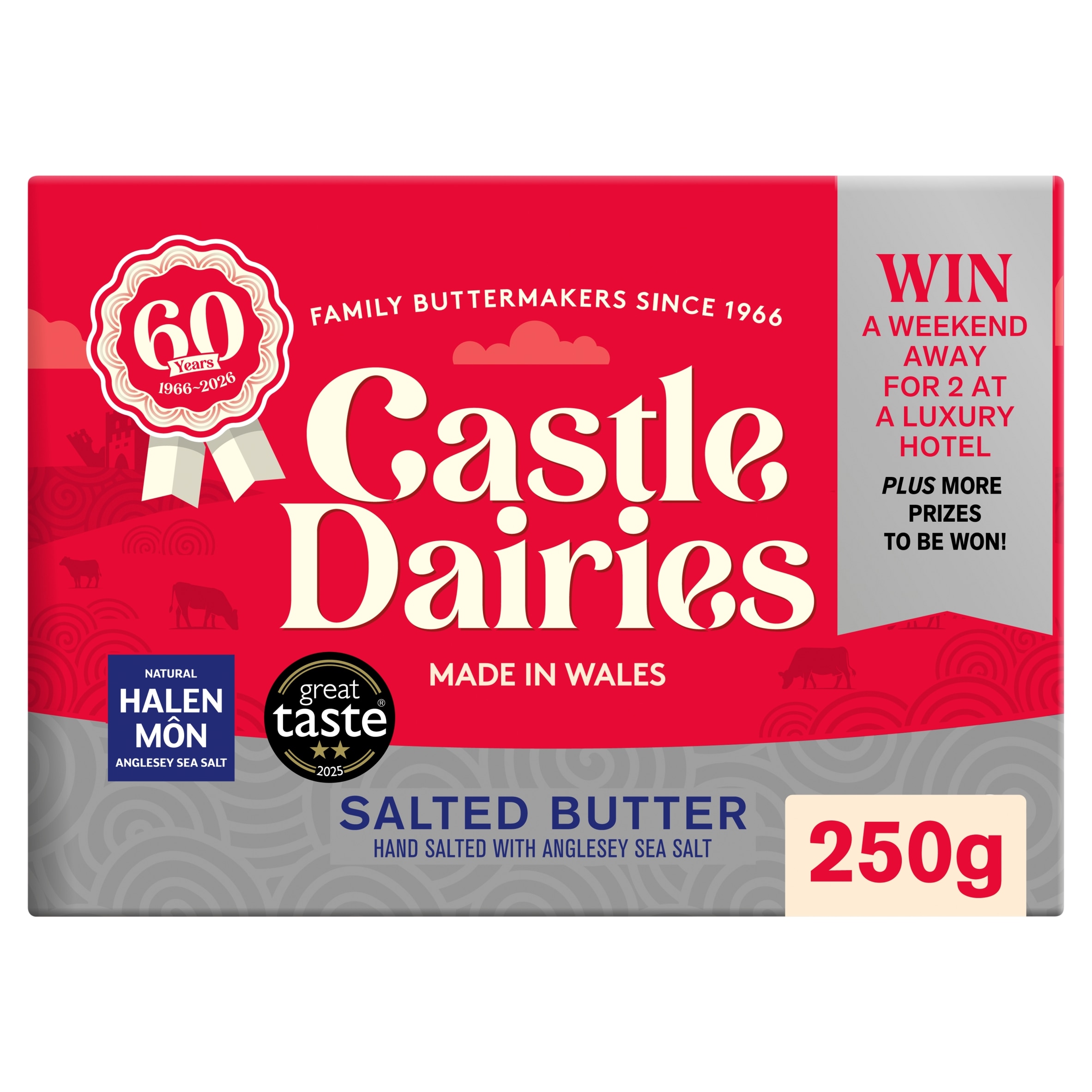 Castle Dairies Salted Butter with Anglesey Halen Mon Sea Salt 250g