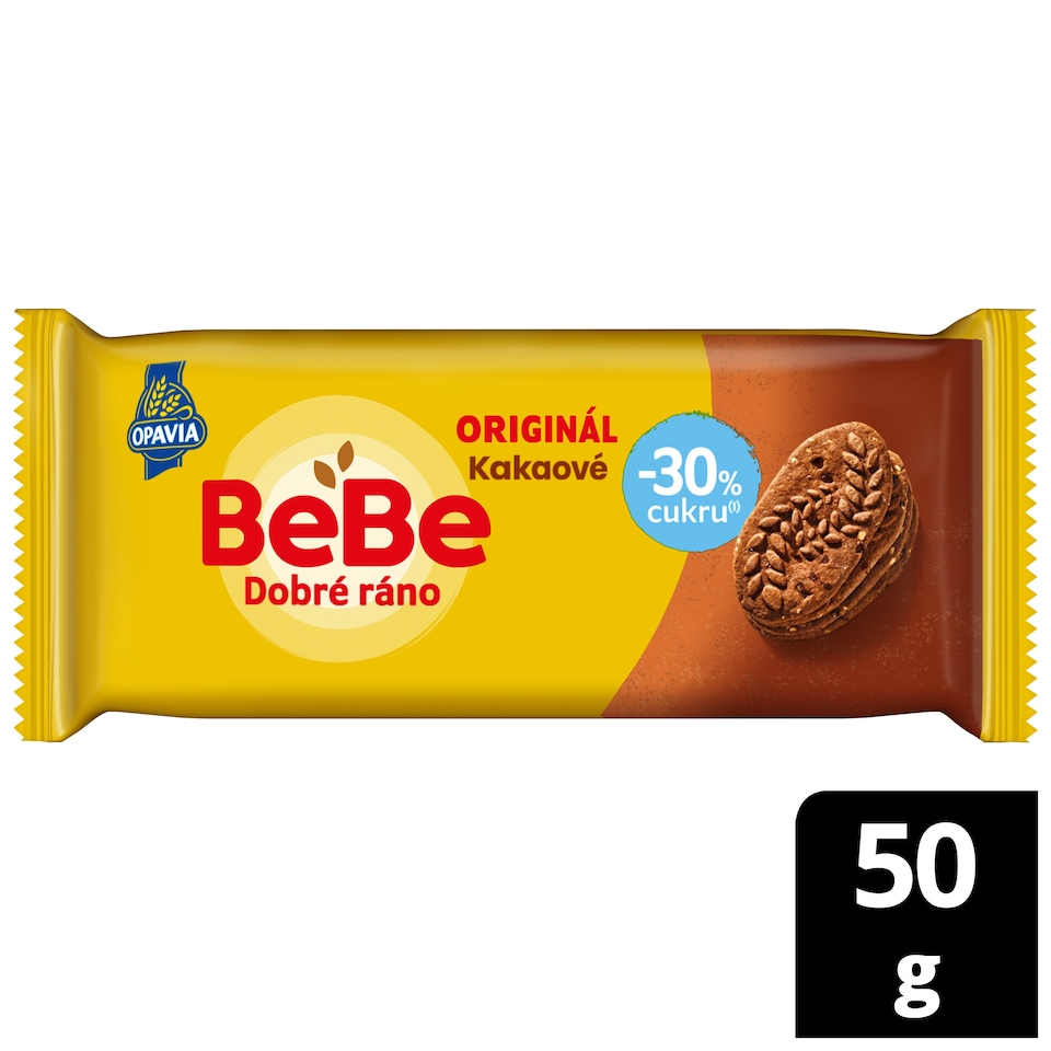 Opavia BeBe Good Morning Cocoa Cereals Biscuits -30% Sugar 50g