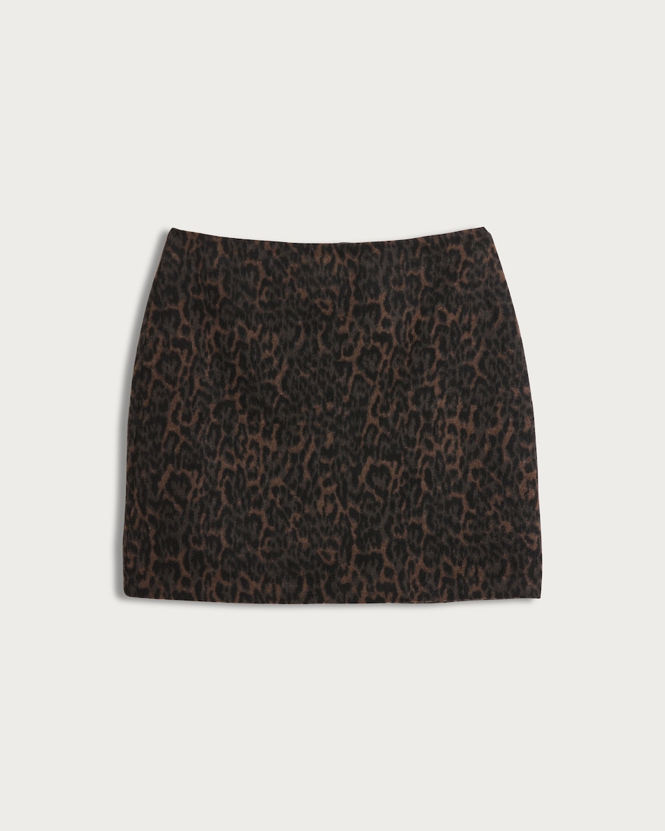 F&F Brushed Leopard Print Mini Skirt in Brown
