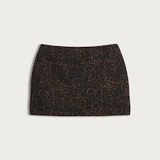 F&F Brushed Leopard Print Mini Skirt in Brown
