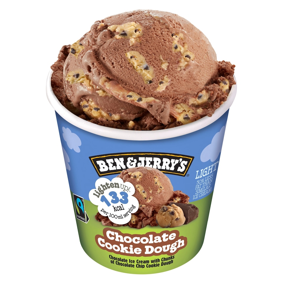 image 1 of Ben & Jerry's Lighten Up Chocolate Cookie Dough Ice Cream Tub 465ml
