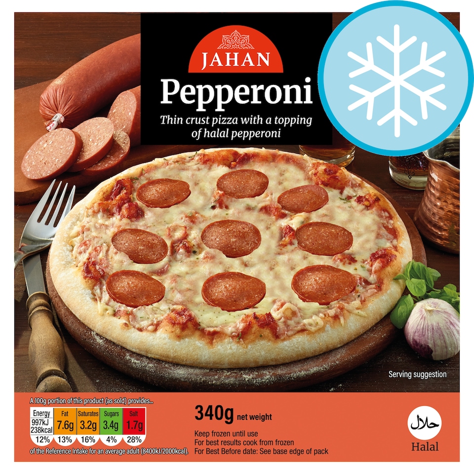 JAHAN Thin Crust Halal Pepperoni Pizza 340g