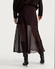 image 4 of F&F Semi Sheer Chiffon Midi Skirt in Brown
