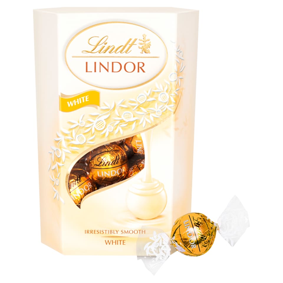 image 1 of Lindt Lindor White Chocolate Truffles Carton 200G