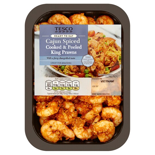 Tesco Blackened Cajun King Prawns 150g Tesco Groceries