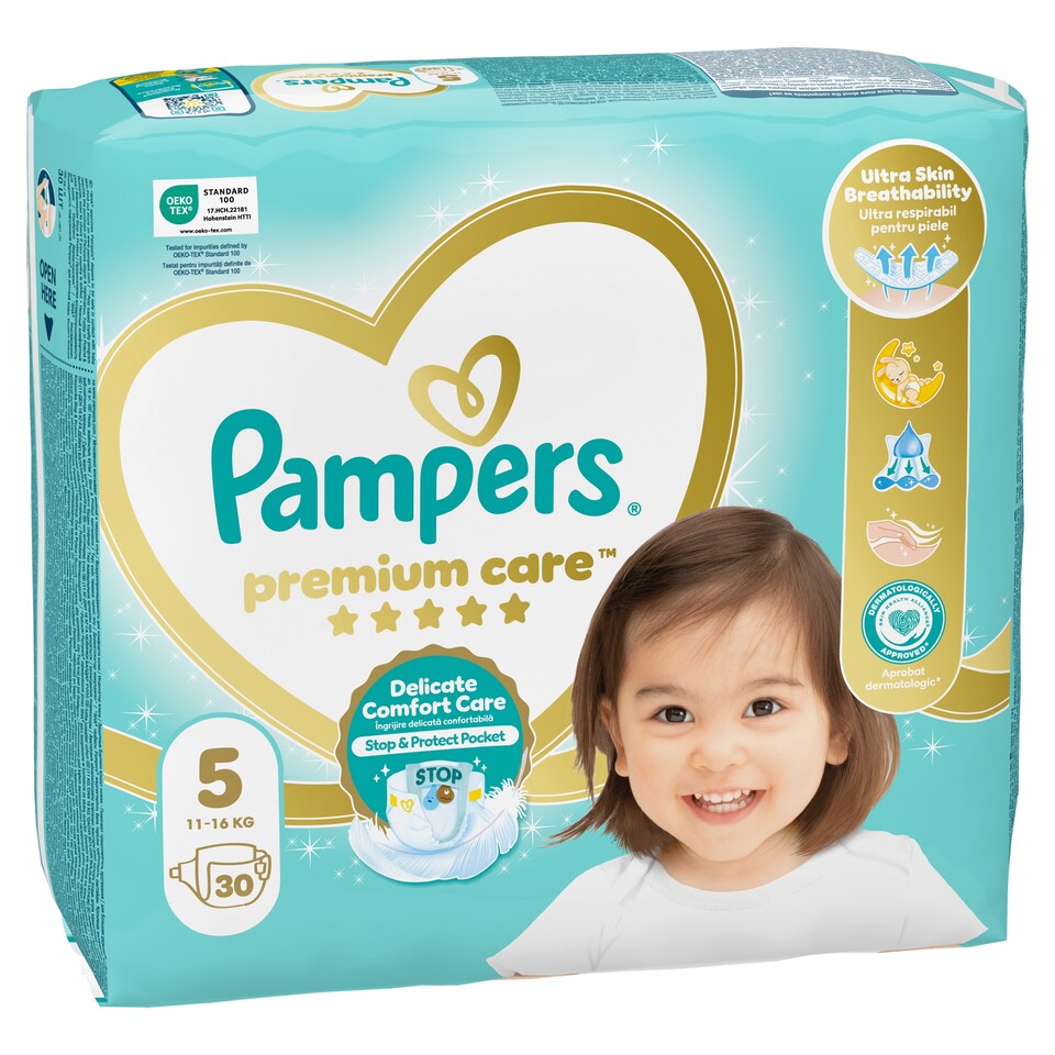 Pampers Premium Care, Méret: 5, 30 Pelenka, 11kg-16kg  1. kép