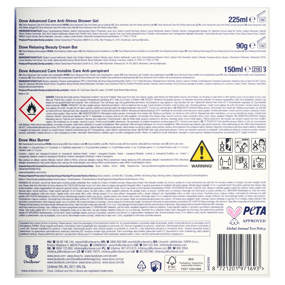 Obrázek 1 pro produkt Dove Antistress prémiová kazeta s aroma lampou