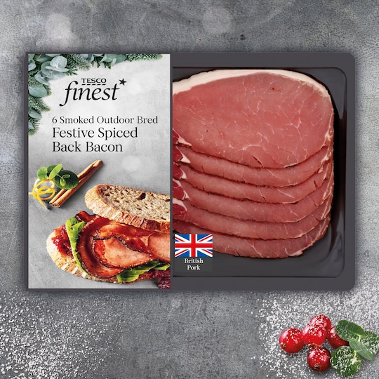 Tesco Finest 6 Festive Spiced Back Bacon 240G Tesco Groceries