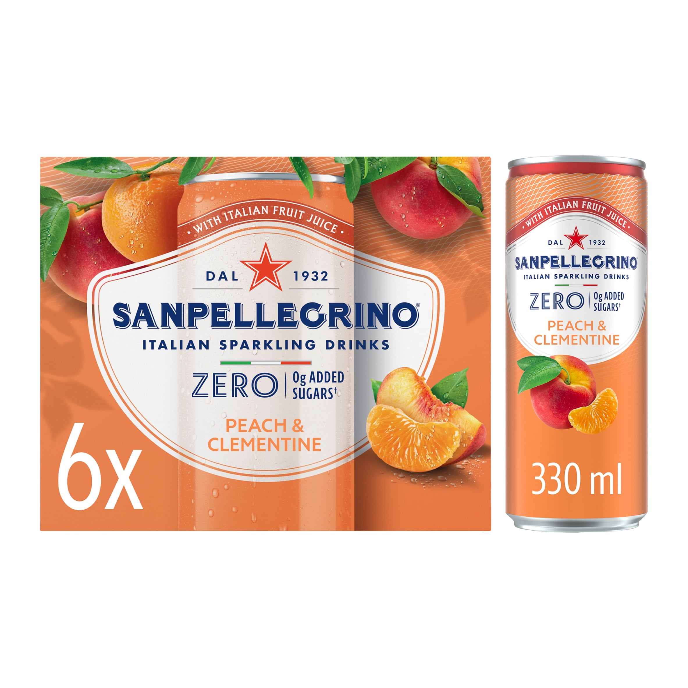 San Pellegrino Zero Peach & Clementine 6X330Ml