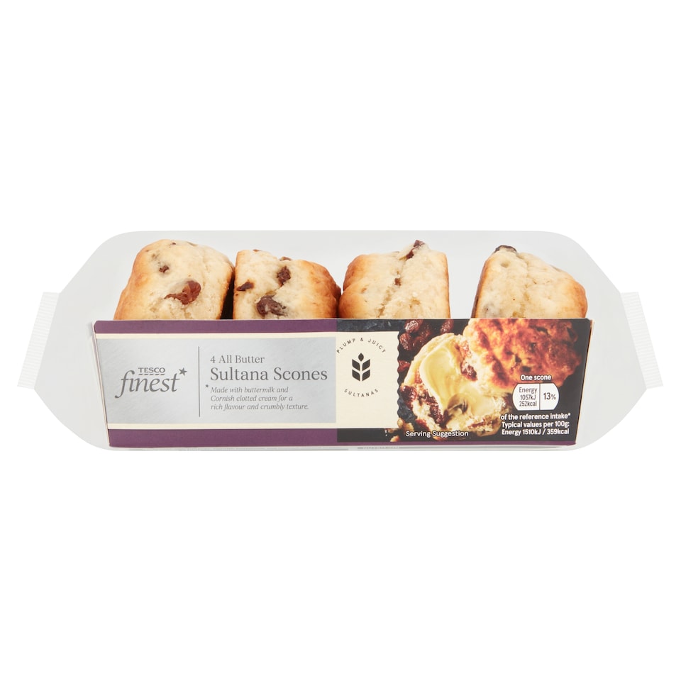 Tesco Finest All Butter Sultana Scones 4 Pack