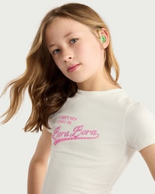 F&F Girls Cotton Rich Slogan T-Shirt in White