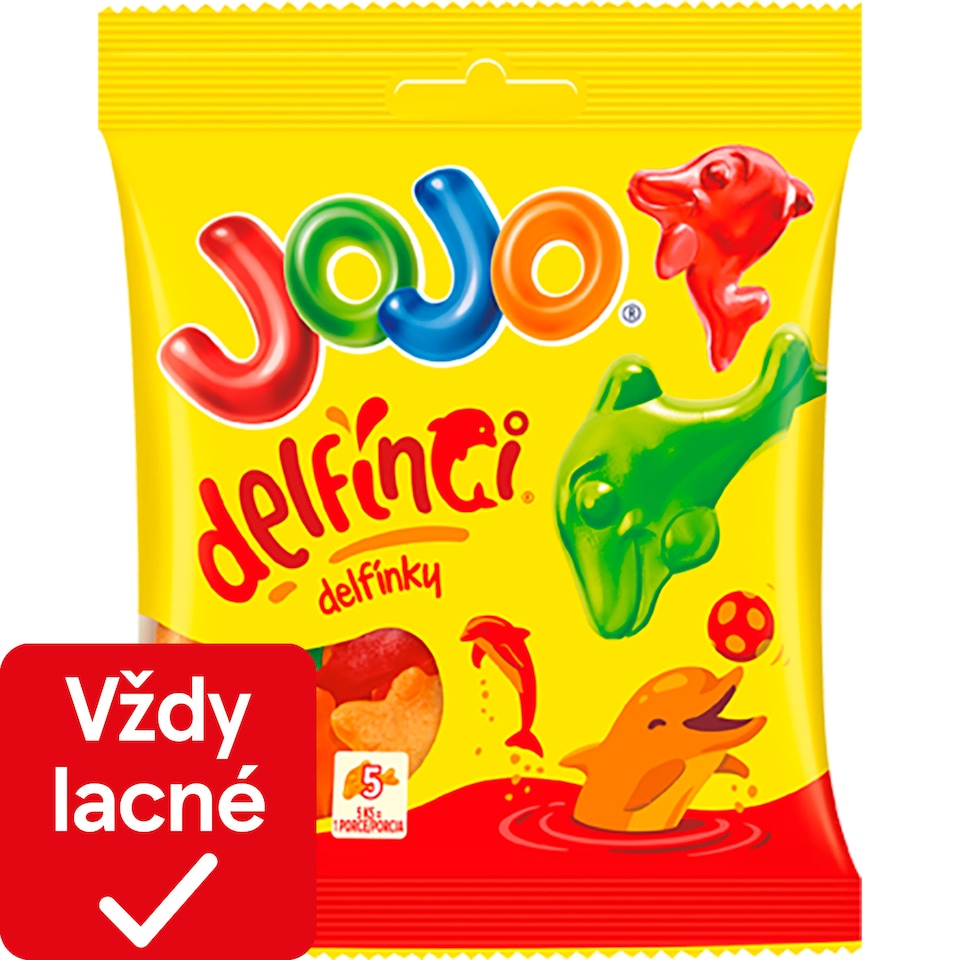 JOJO Delfíniky želé cukríky s ovocnými príchuťami 80 g