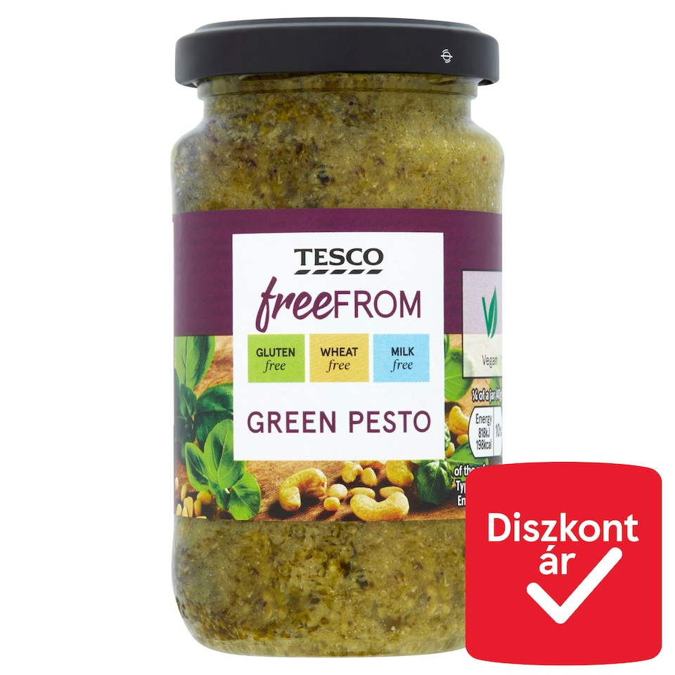 Tesco Free From gluténmentes, bazsalikomos pesto szósz tofuval és kesudióval 190 g