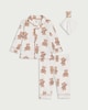 image 1 of F&F Baby 3-Piece Pure Cotton Teddy Pyjama Set in White