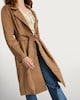 image 1 of F&F Faux Suede Trench Coat in Brown