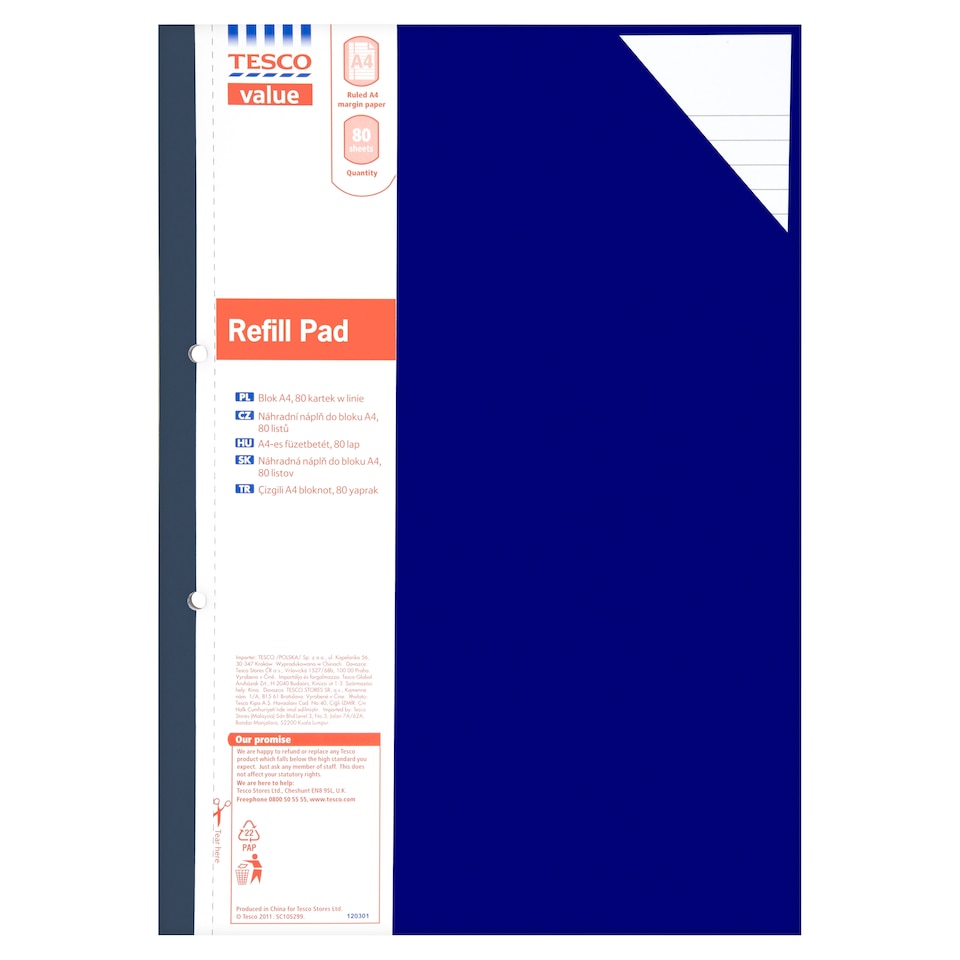 Tesco A4 Refill Pad 160 Pages