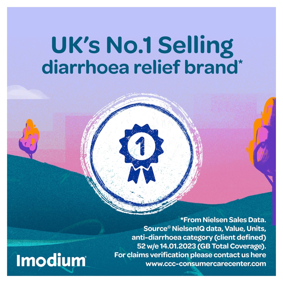 image 1 of Imodium Dual Action Relief From Diarrhoea 6 s