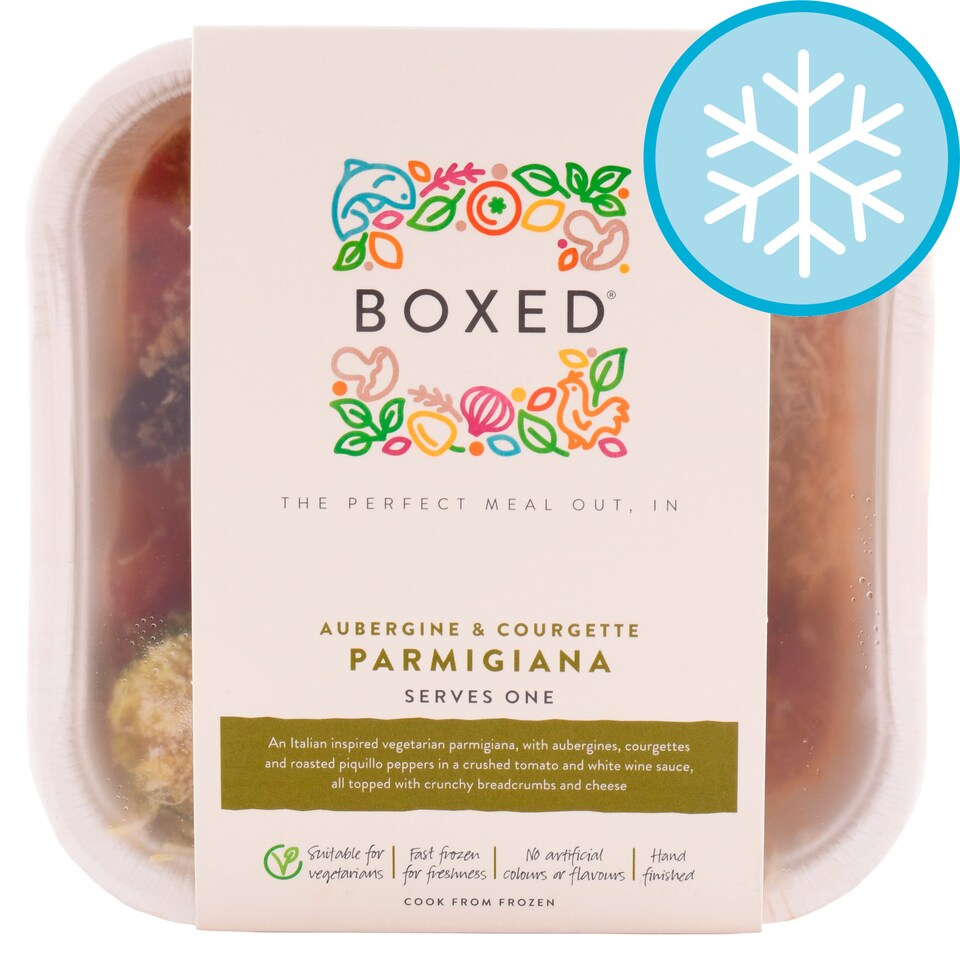 Boxed Aubergine & Courgette Parmigiano 375G