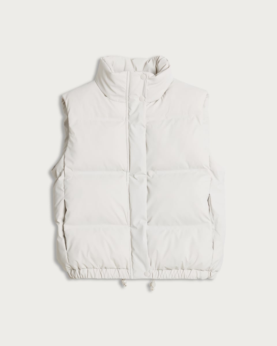 image 1 of F&F Active OUTDOOR Shower Resistant Padded Zip Through Gilet in Cream