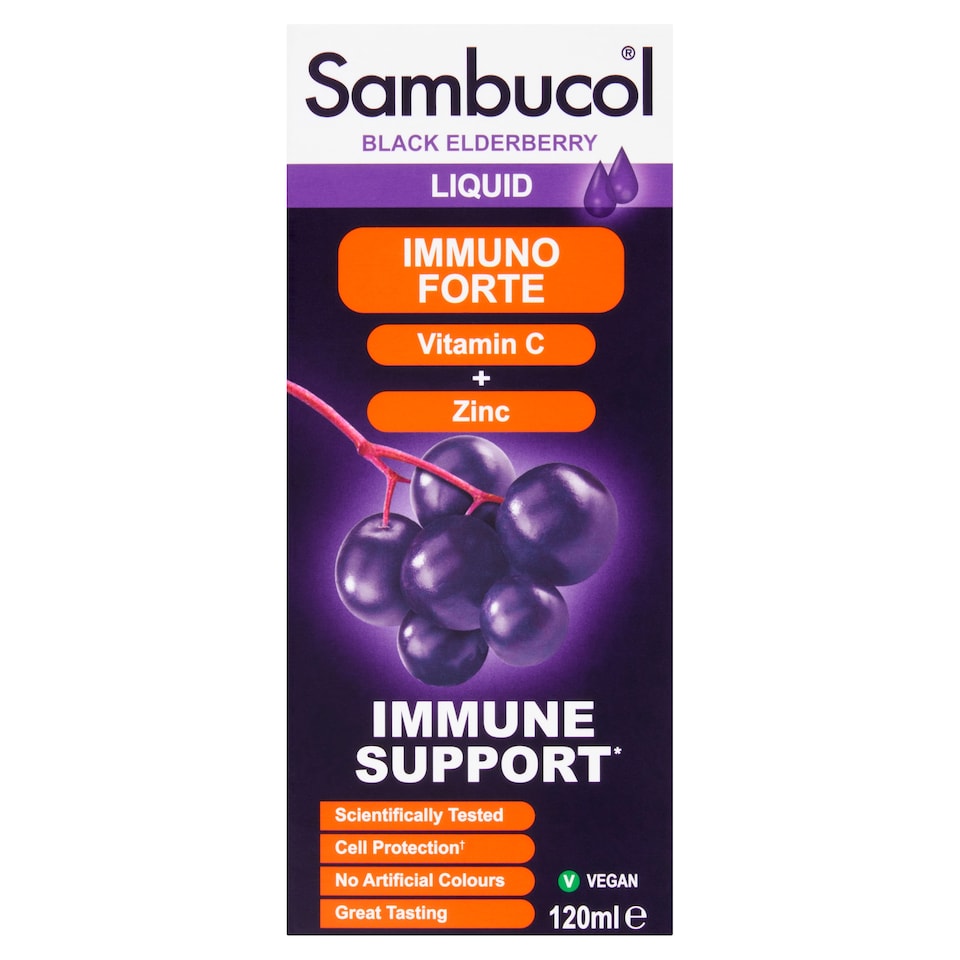 image 1 of Sambucol Black Elderberry Immuno Forte Liquid Syrup - Berry 120ml