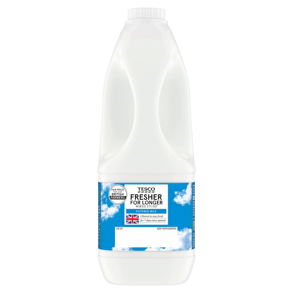 Tesco Filtered Whole Milk 2 Litre