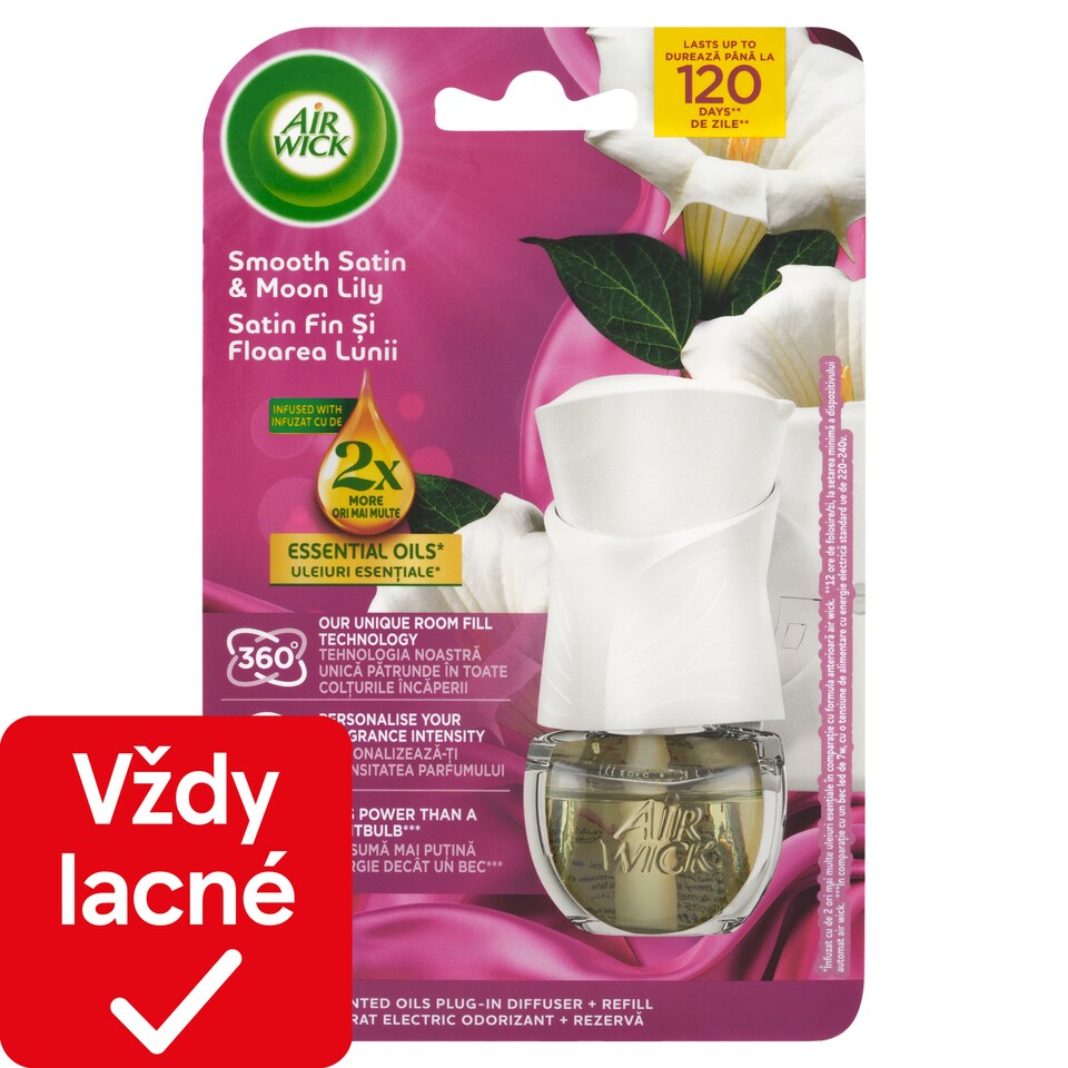 image 1 of Air Wick Electric Air Freshener Diffuser and Refill Smooth Satin & Moon Lily 19 ml