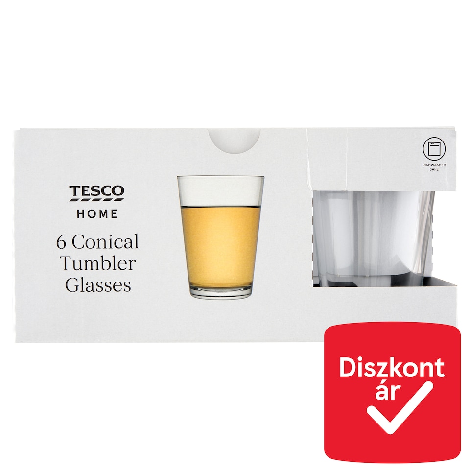 Tesco Home 300 ml Conical Tumbler Glasses 6 pcs