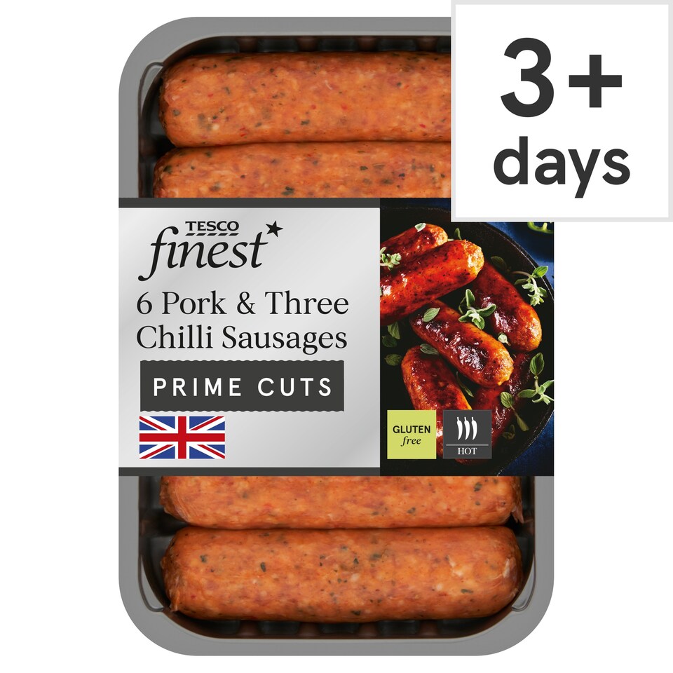 Tesco Finest Pork & Three Chilli Sausages 400g