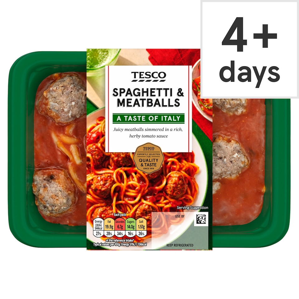 Tesco Spaghetti & Meatballs 400G