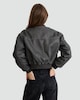 image 3 of F&F Faux Leather Bomber Jacket in Brown
