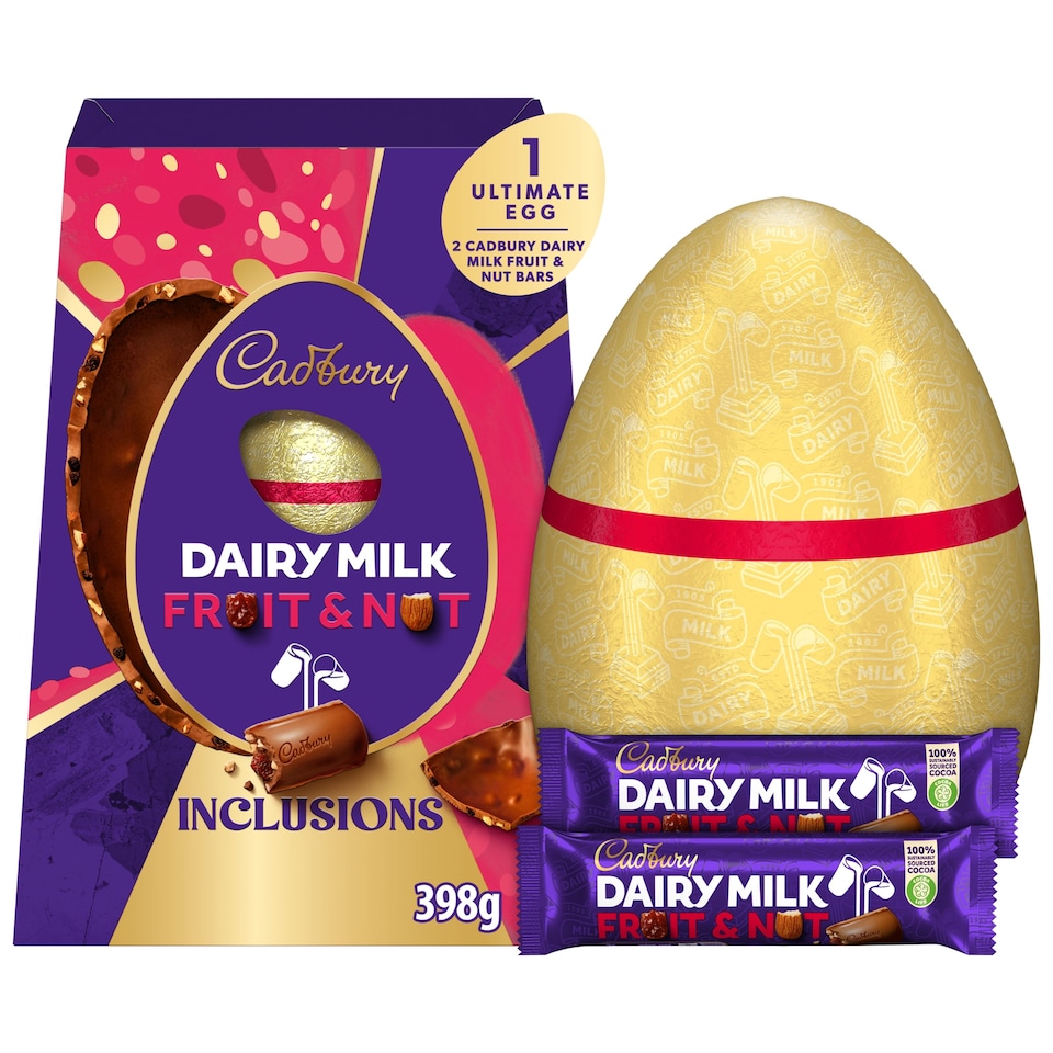 Cadbury Dairy Milk Fruit and Nut Shell Egg 398g