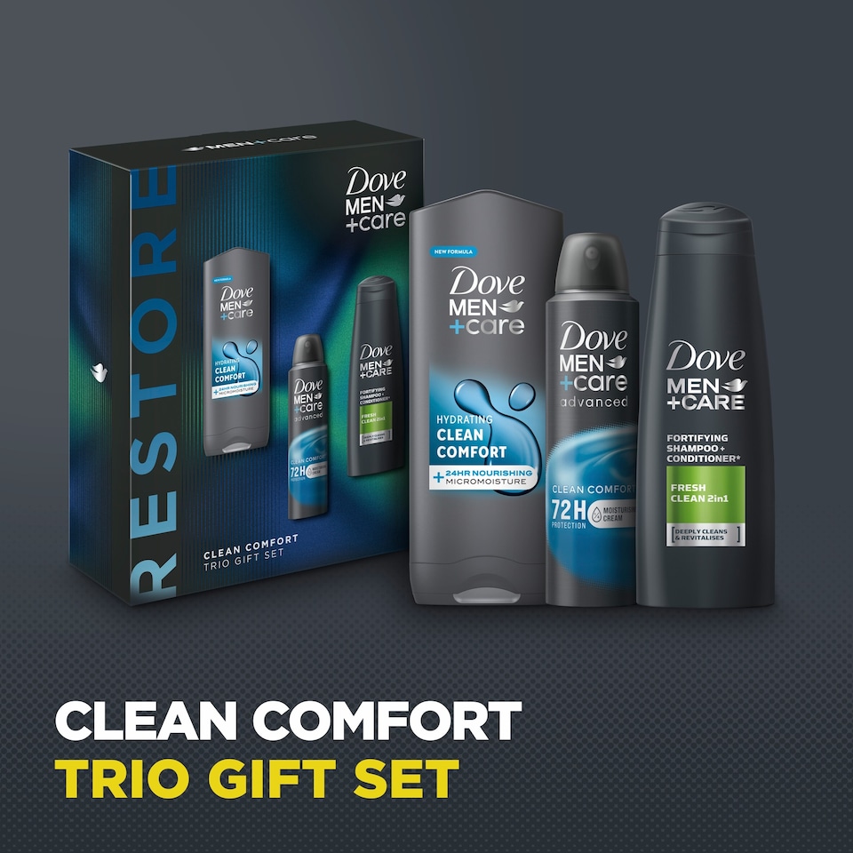 image 1 of Dove Men Plus Care Clean Comfort Trio Gift Set