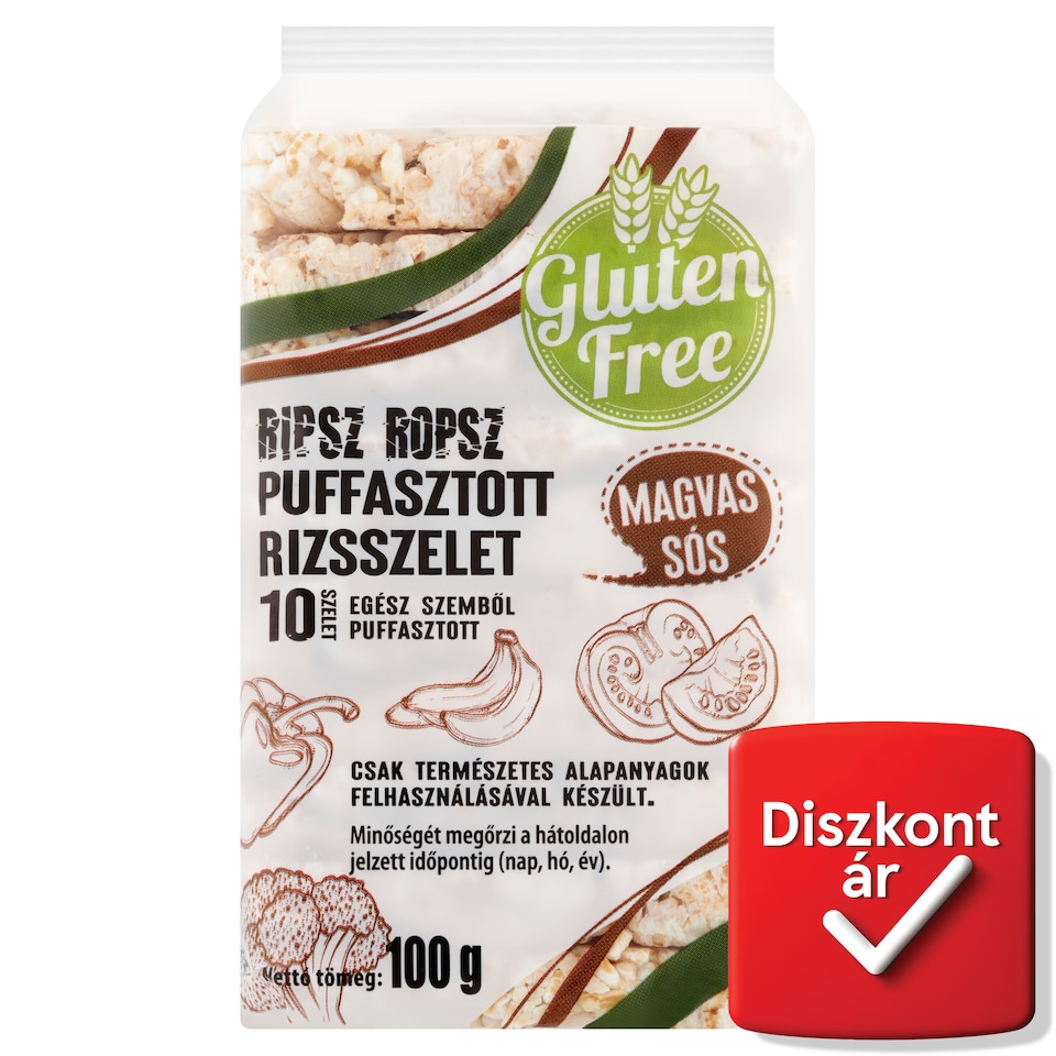 Ripsz Ropsz magvas, sós puffasztott rizsszelet 100 g  1. kép