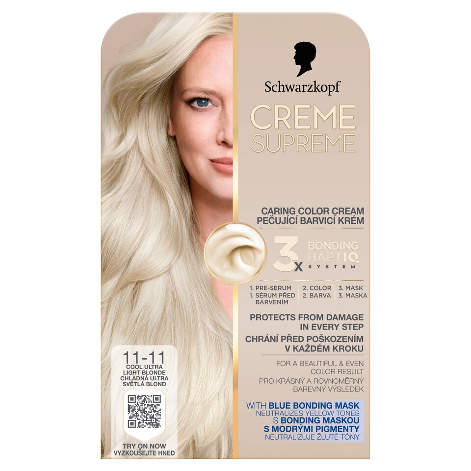 Schwarzkopf Creme Supreme tartós hajfesték 11-11 hűvös ultra világosszőke
