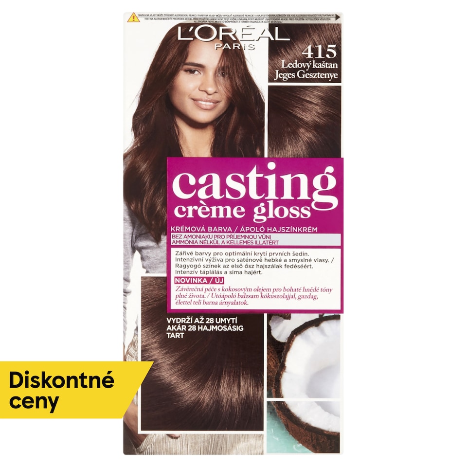L'Oréal Paris Casting Creme Gloss, semipermanentná farba 415 ĽADOVÝ GAŠTAN, 48 +72 +60 ml