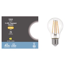 Tesco Led Filament Classic 40W Edison Screw 2 Pack