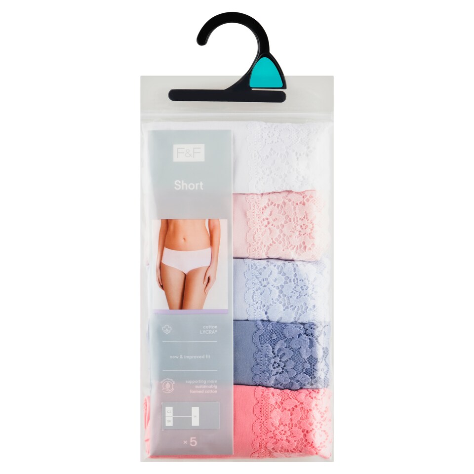 image 1 of F&F 5 Pack Brief Short Lace Multi 10