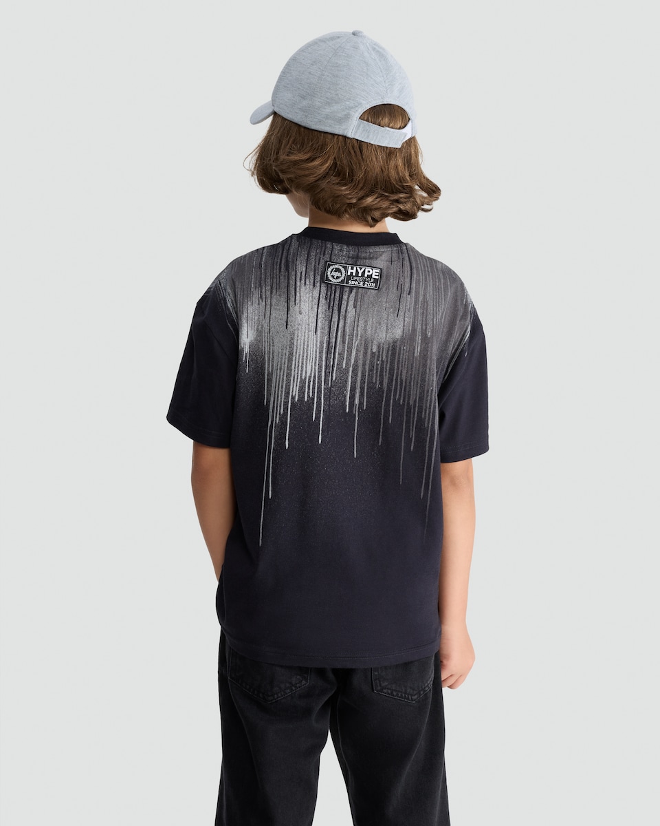 image 1 of Hype Pure Cotton Drip Logo T-Shirt in Blue