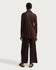 image 3 of F&F Textured Pleated Wide Leg Trousers in Chocolate