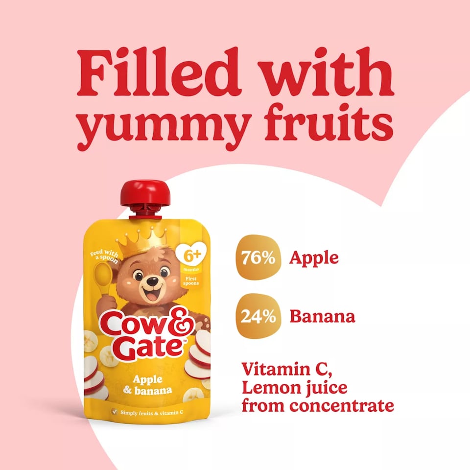 image 1 of Cow & Gate Pouches Apple Banana 100g