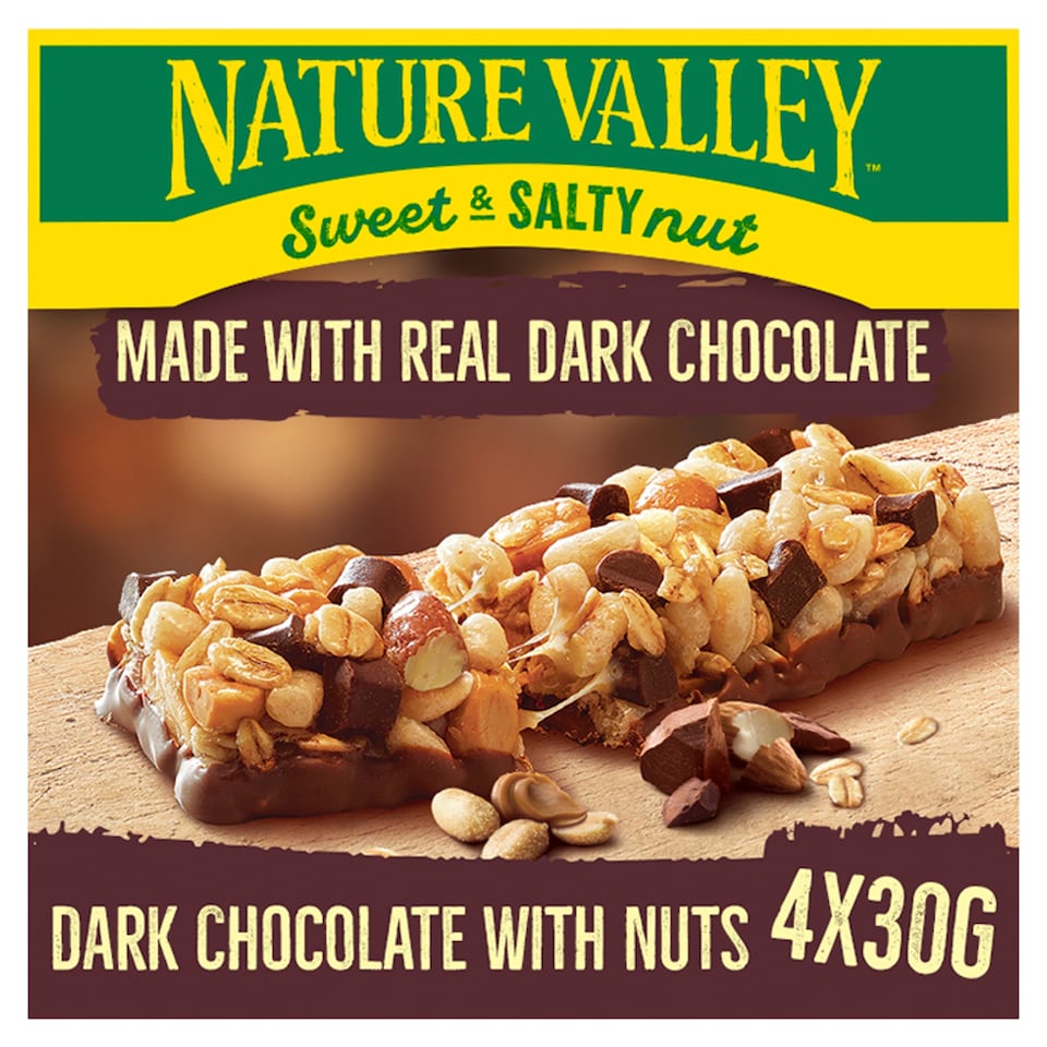 image 1 of Nature Valley Sweet & Salty Nut Dark Chocolate with Nuts Bars 4 x 30g (120g)