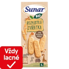 Sunar BIO sušienky Rozpustilá zvířátka 4 x 40 g