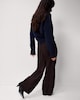 image 4 of F&F Pleated Wide Leg Belted Trousers in Chocolate